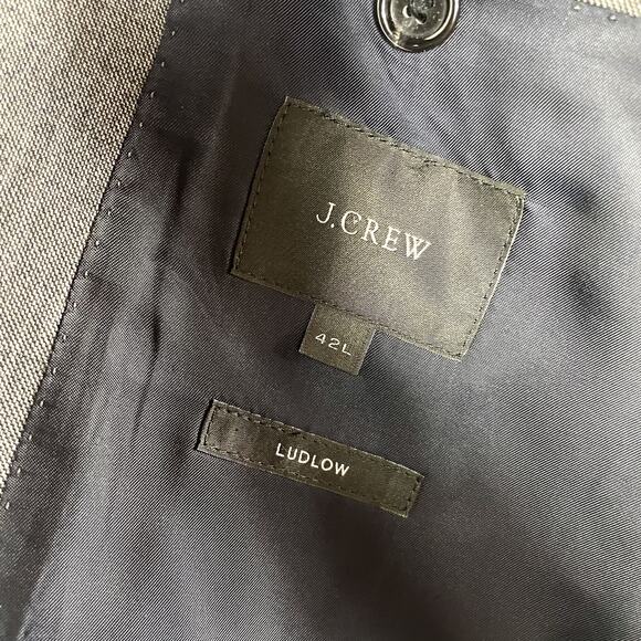 J Crew Ludlow Blazer Gray Wool 2-Button Jacket Sport Coat Sz 42 L - Picture 8 of 10
